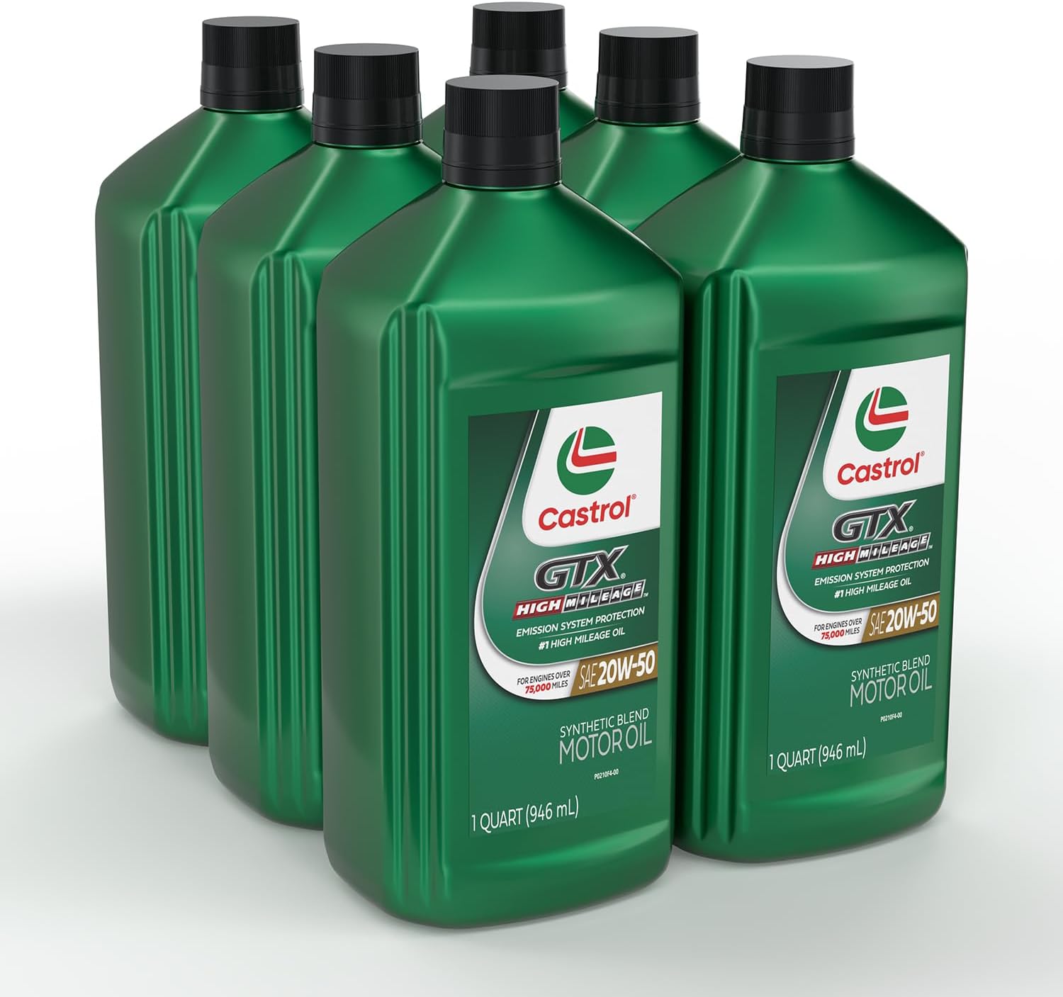 Castrol GTX High Mileage 20W-50 Synthetic Blend Motor Oil, 1 Quart, Pack of 6 - Image 5