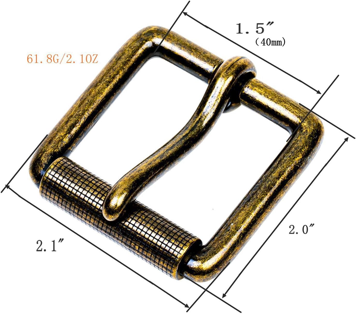1.5"(38mm-40mm) Belt Buckle Roller Single Prong Heavy Duty Replacement Buckle Belt Accessories - Image 3