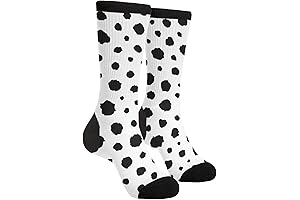 Playful Dalmatian Dog Crew Socks for Men and Women