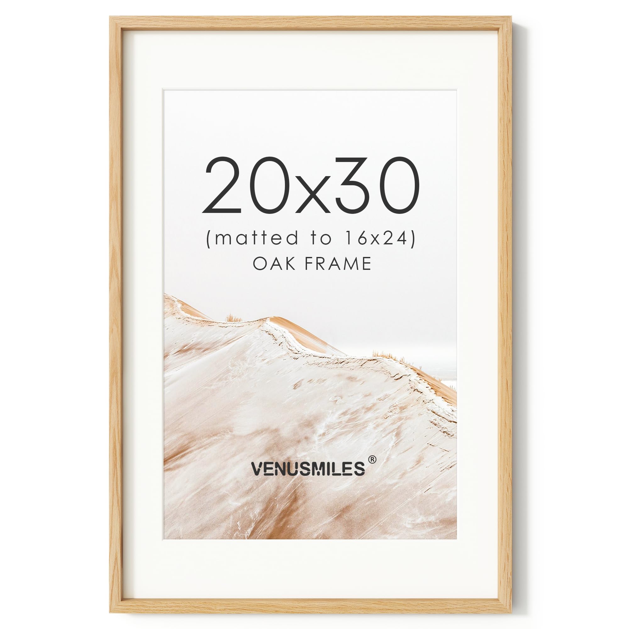 20x30 Poster Frame, USA-Sourced Natural Oak Wood Picture Collage Frame