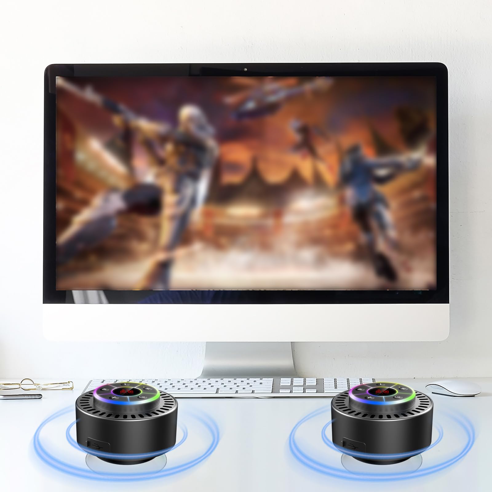 docooler Altoparlante BT Impermeabile IPX7 per Bagno, Antipolvere, Antiurto, Display a LED, Mini Altoparlante Radio FM Integrato
