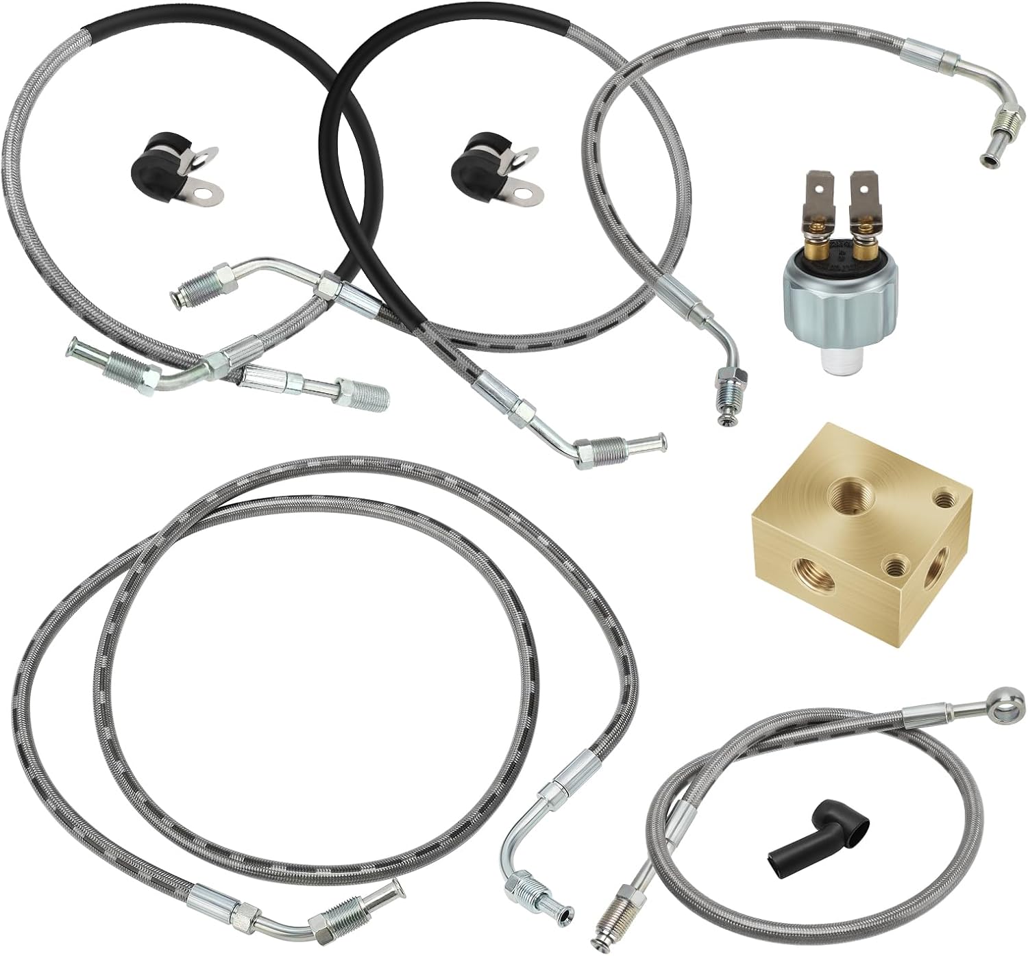 M MATI 1930753 1930752 All Brake Lines Kit for Polaris Sportsman 500 335 Xplorer 500 Worker 500 335 Diesel 455 1998 1999 2000 1930817 1910305 1930853 1930760 4110164 7052129 Brake Cross Fitting