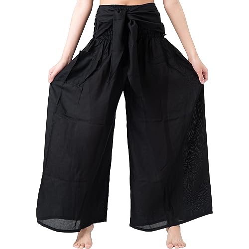 B BANGKOK PANTS Women's Boho Palazzo Pants Yoga Wide Leg Pants