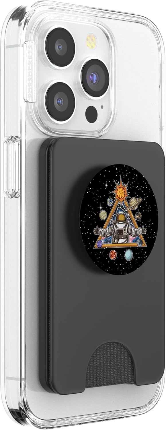 Spiritual Astronaut Meditates In Space And feels The Galaxy PopSockets PopWallet for MagSafe