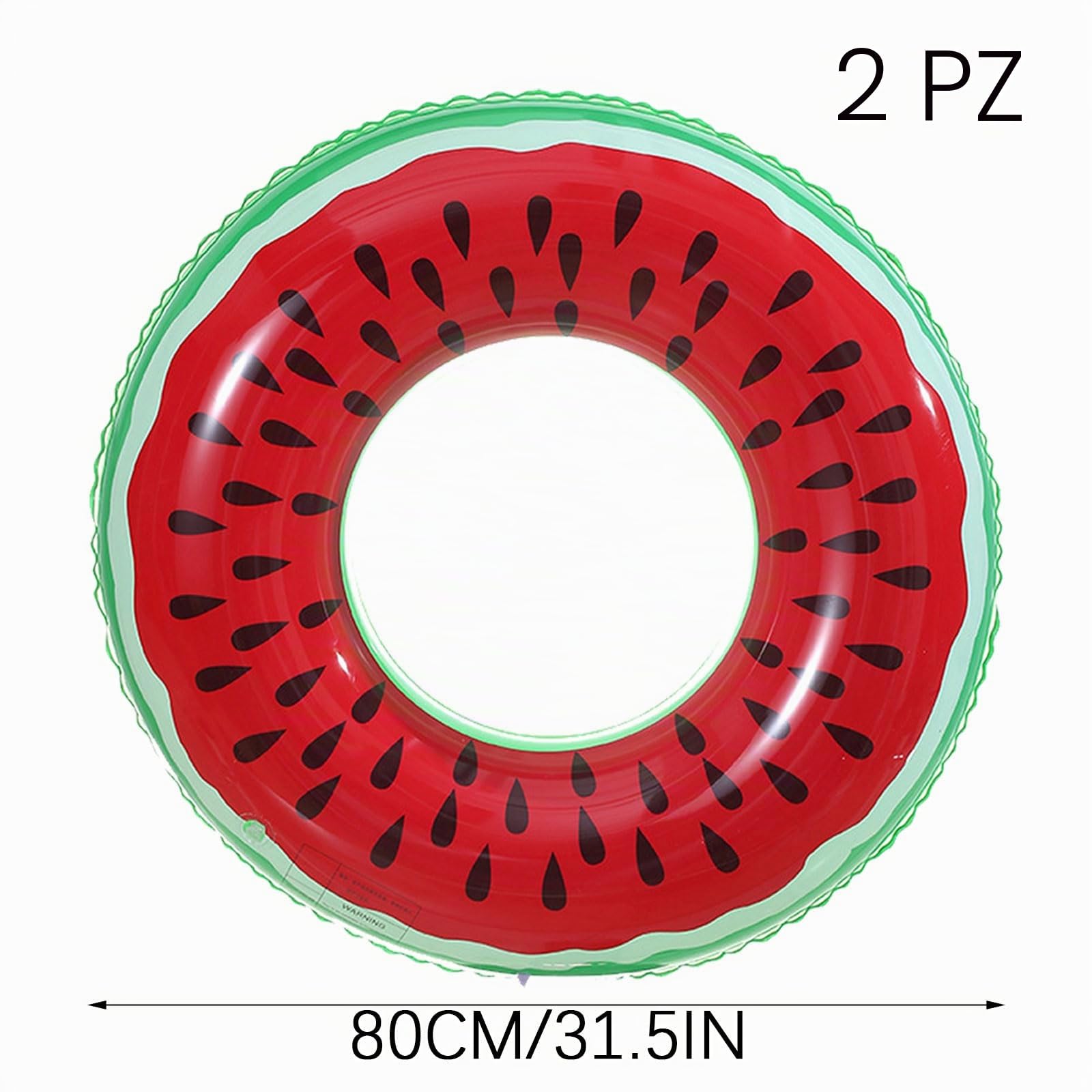 GWAWG 2pcs Galleggiante Piscina Anguria Cerchio Gonfiabile Divertente Nuoto con Disegno Realistico di Frutta Giocattolo Decorativo del Partito Piscina Spiaggia di Estate