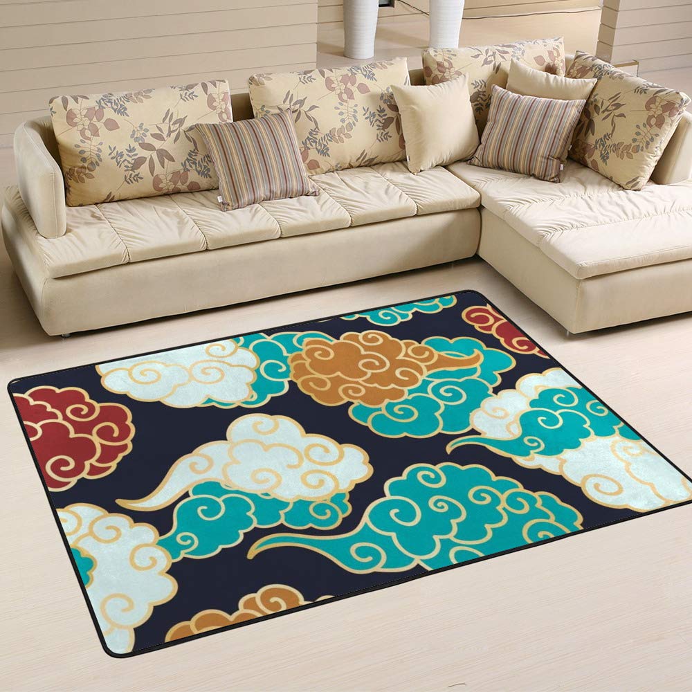 Tapis coloré nuages orientaux 72x48 inch pour sublimer votre salon