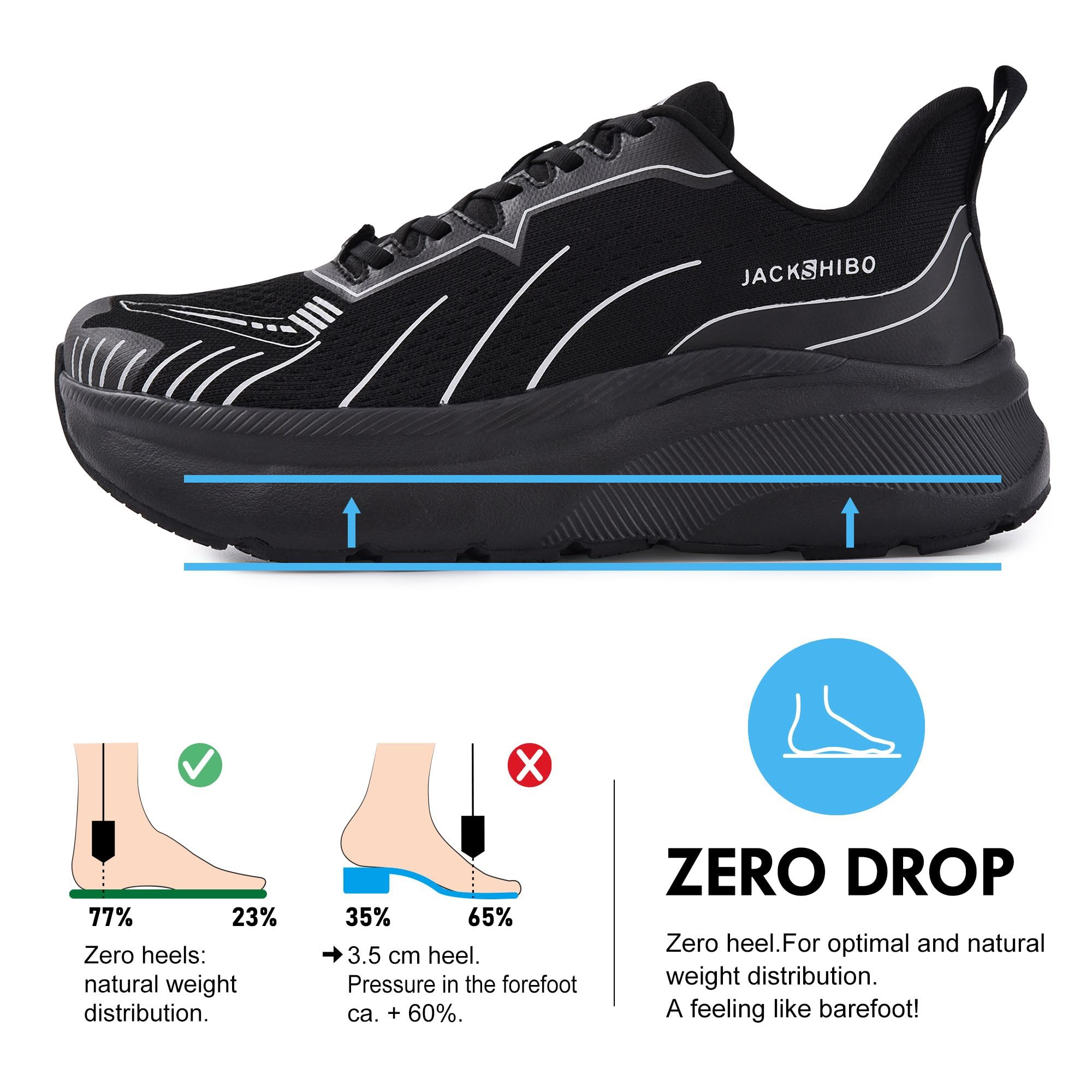 JACKSHIBO Zapatos de punta ancha para hombre, tenis anchos, atléticos, entrenamiento, tenis, gimnasio, entrenamiento cruzado, zapatos anchos de plataforma sin caída, suela gruesa acolchada
