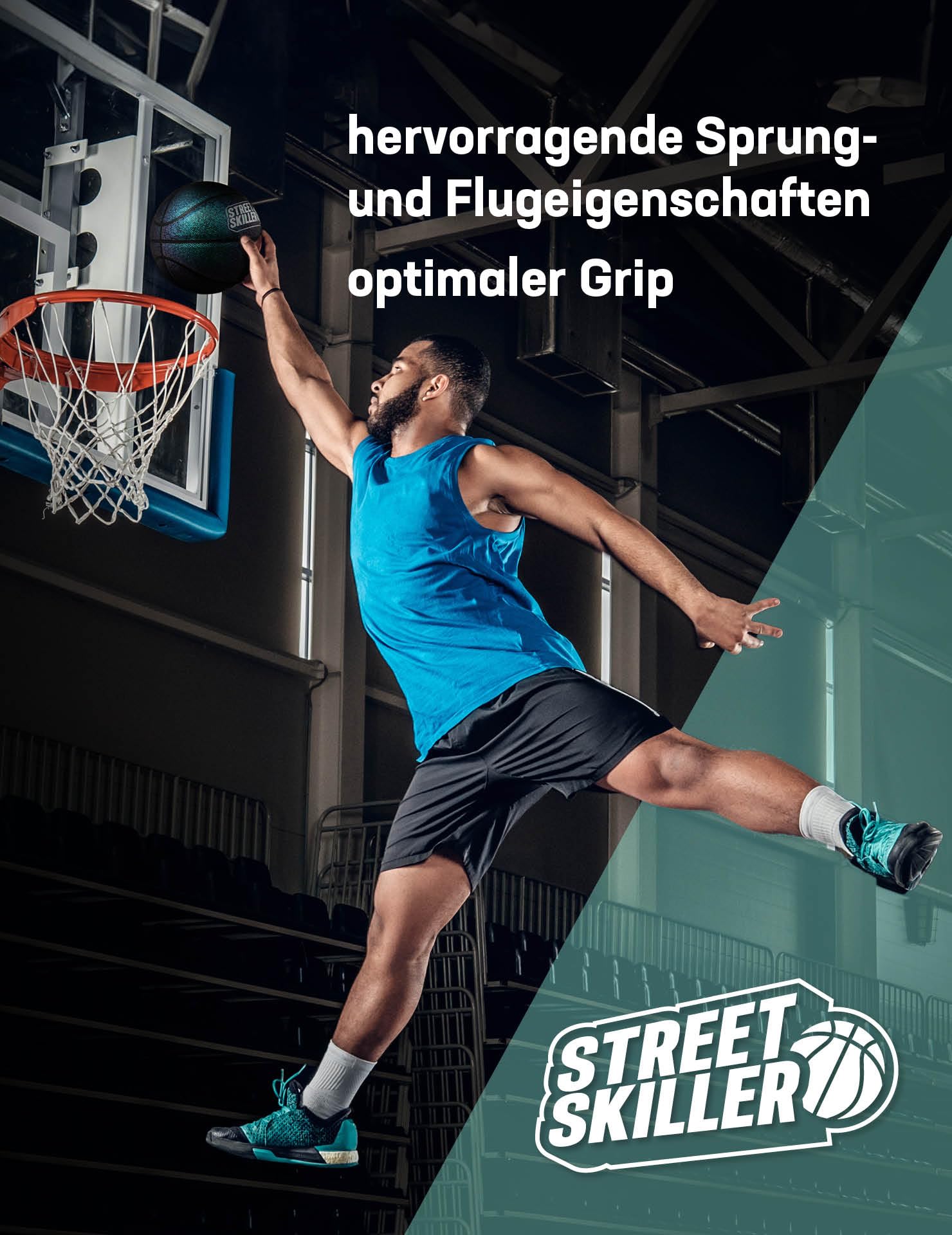 STREET SKILLER Uranus koszykówka Dribbling, oficjalny rozmiar 7, do gier wewnątrz i na zewnątrz (fioletowa)