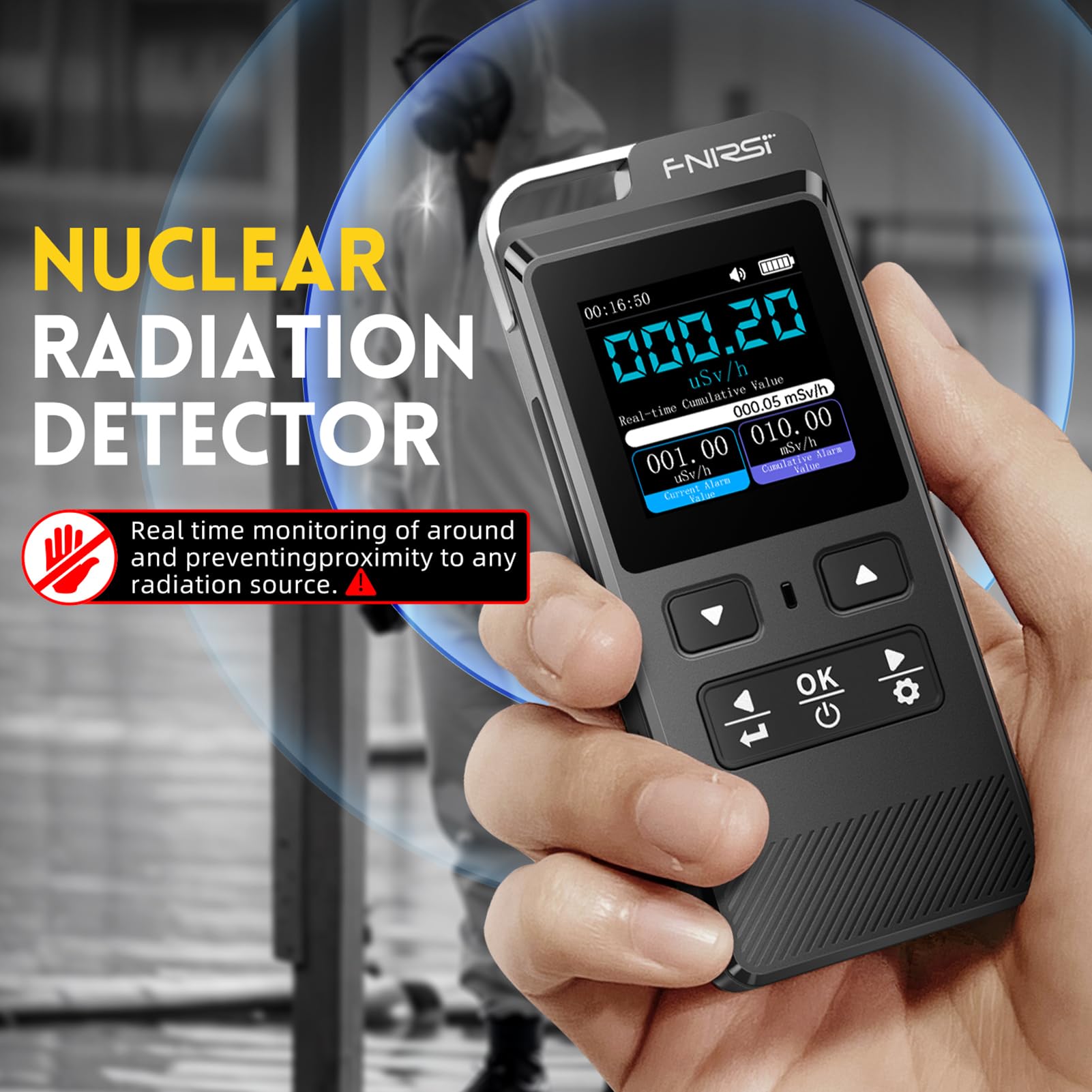 Contatore Geiger GC-02, Rilevatore di Radiazioni Geiger, Misuratore di Radioattività a Raggi X, con Display LCD e Manuale