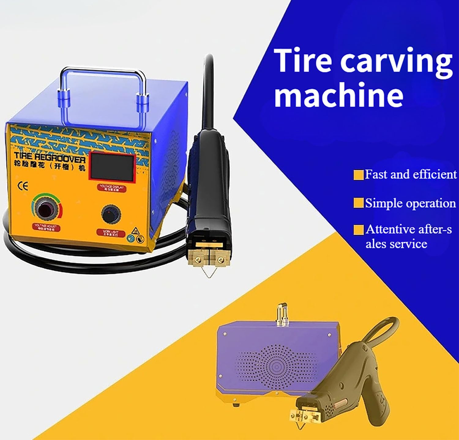 Reifen-Nachschneidemaschine,1000 W Tragbares Lkw-Reifen-Regroover,Elektrische Reifennutmaschine,Reifenrillenwerkzeug, Motorrad Kart Atv Industriereifen, U-FöRmige V-FöRmige Gravur