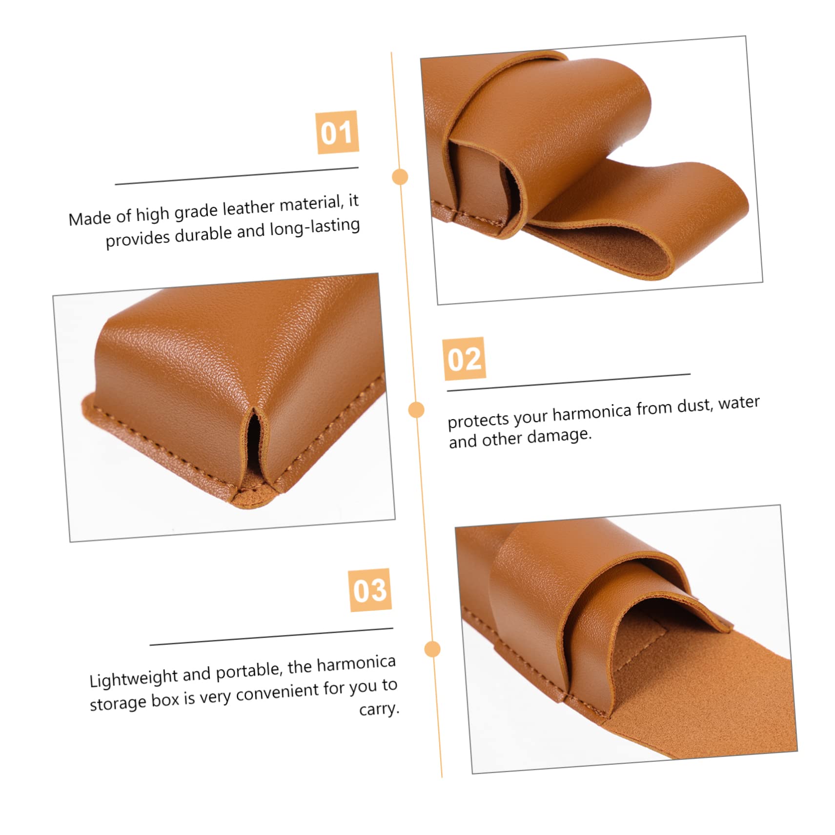Abaodam 4pièces Housse De Rangement Cuir Pour Harmonica Diatonique Étui Imperméable Portable Et Pratique Pour Harmonica