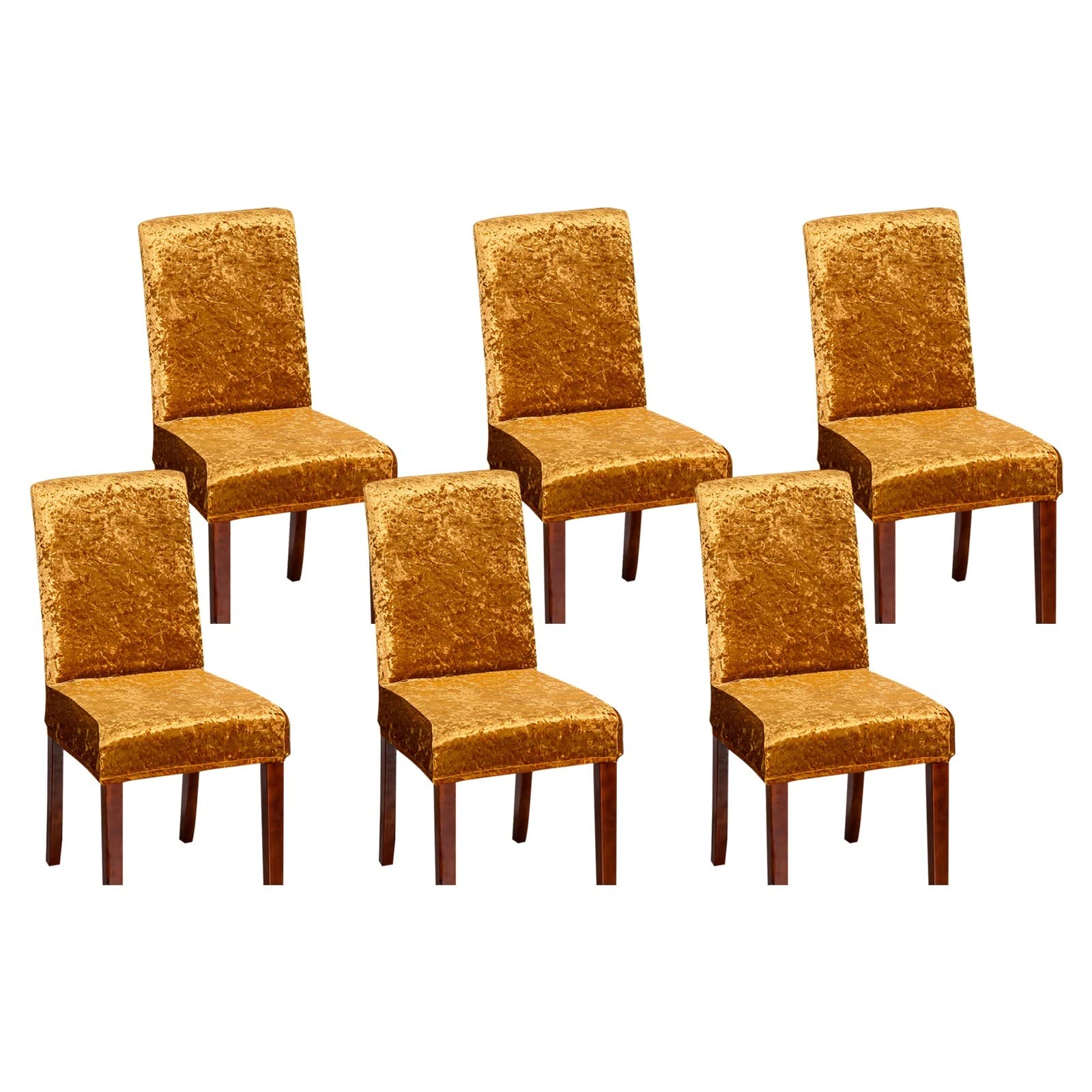 Housse chaises polyester velours KnSam, l'élégance d'une texture or raffinée