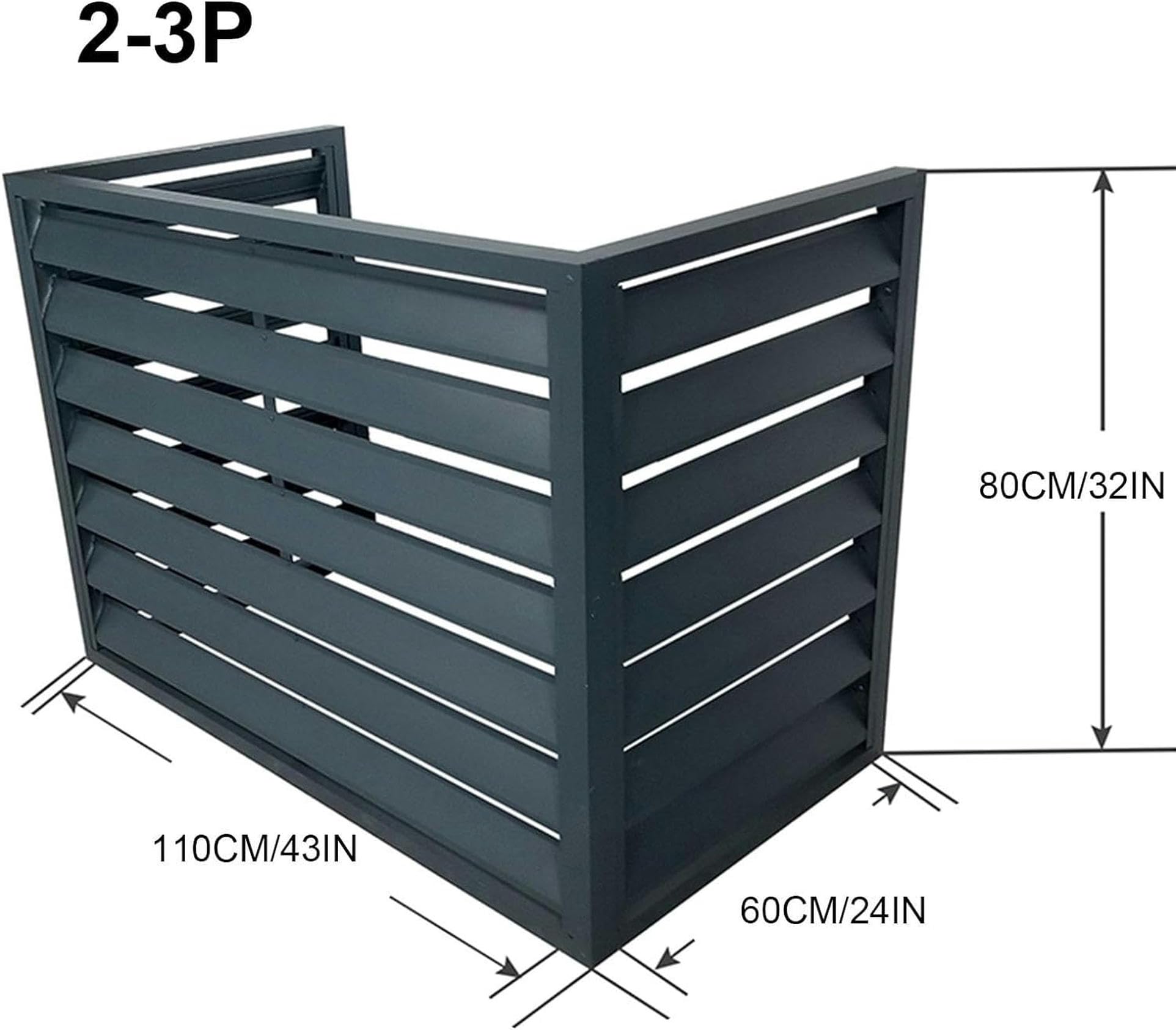 Cubierta de aluminio resistente para valla de aire acondicionado para unidades mini divididas al aire libre | Carcasa de aire acondicionado resistente a robos, protección de tuberías