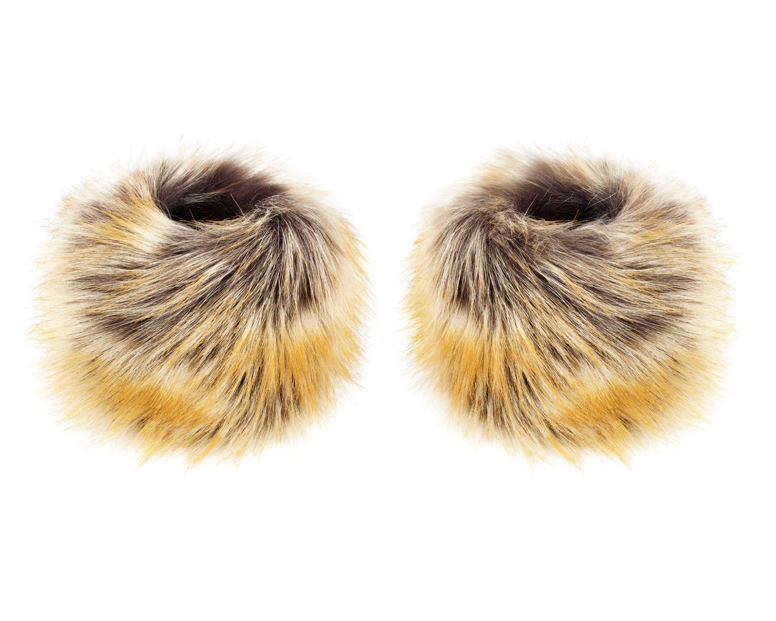 Futrzane Classic Cuffs - Faux Fur Cuffs for Wrists - Womens Coats Furry Warmers (Ginger Classic)
