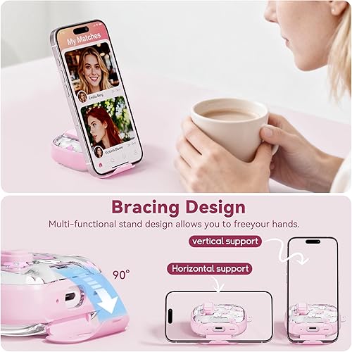 Miniatura 4 de Funda con bloqueo de seguridad para Apple AirPods 2, bonita funda para AirPod Pro de 2 generación con soporte para teléfono y kit de limpieza para