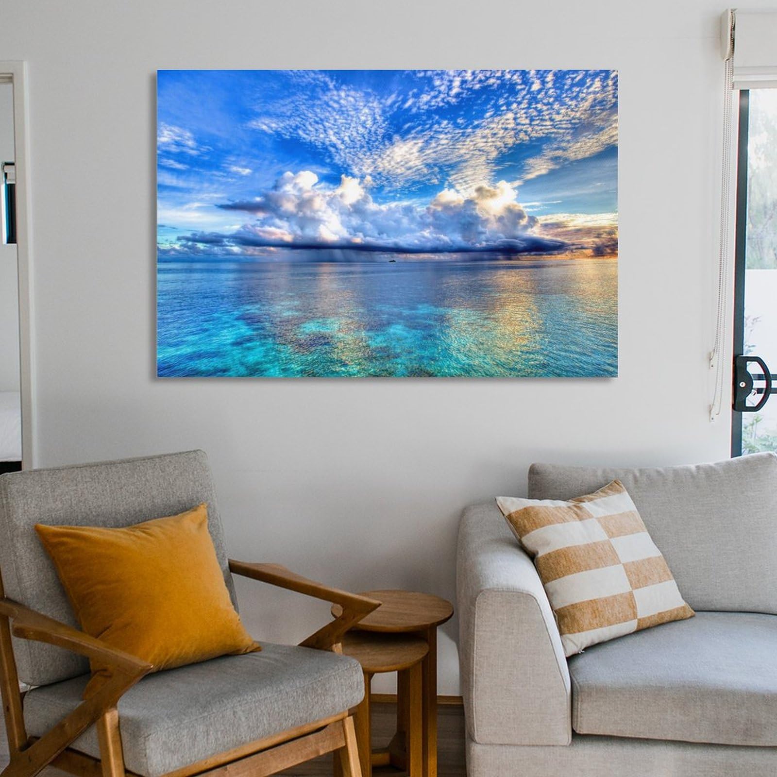 Amazon.co.jp: 青空 きれい 白い雲 風景写真 海 風景写真 夕日