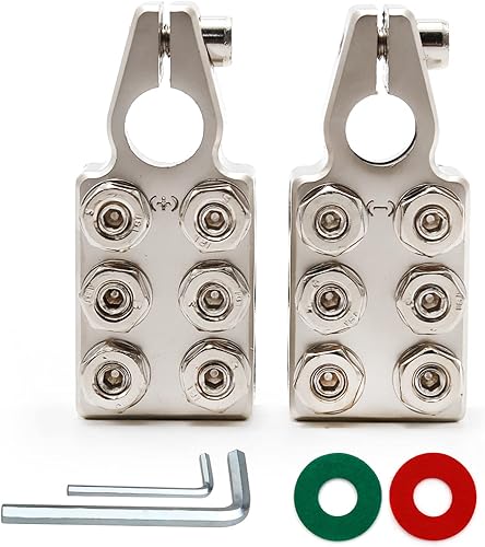 Miniatura 1 de Conector de terminal de batería Conectores de 12 vías 8awg hasta 40xl Awg Calibre positivo y negativo (+-)(1 par)