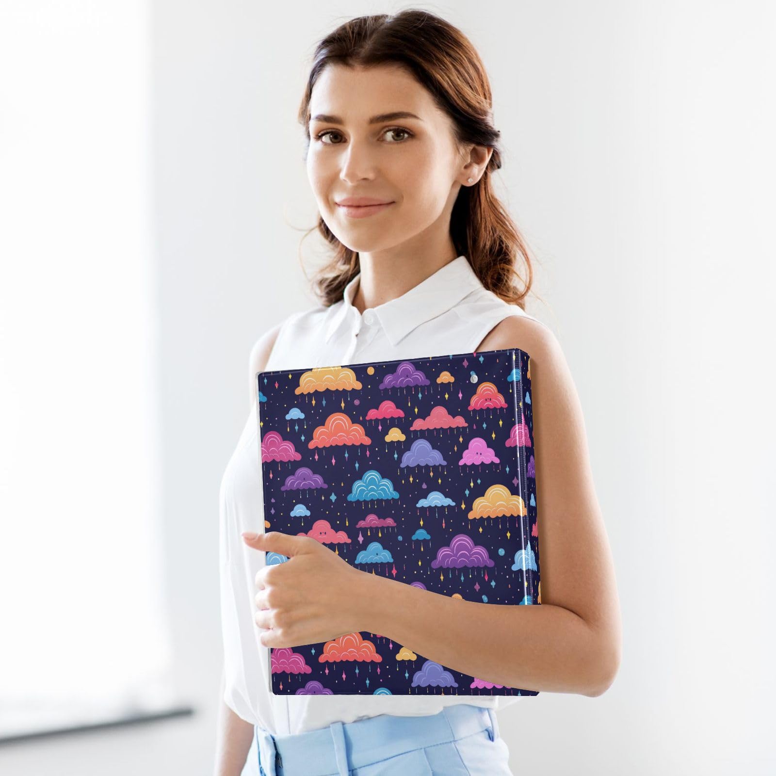Rainy - Raccoglitore a 3 anelli con 3 anelli, 3,8 cm, contiene 200 fogli con 3 tasche interne in PVC trasparente, per scuola e ufficio