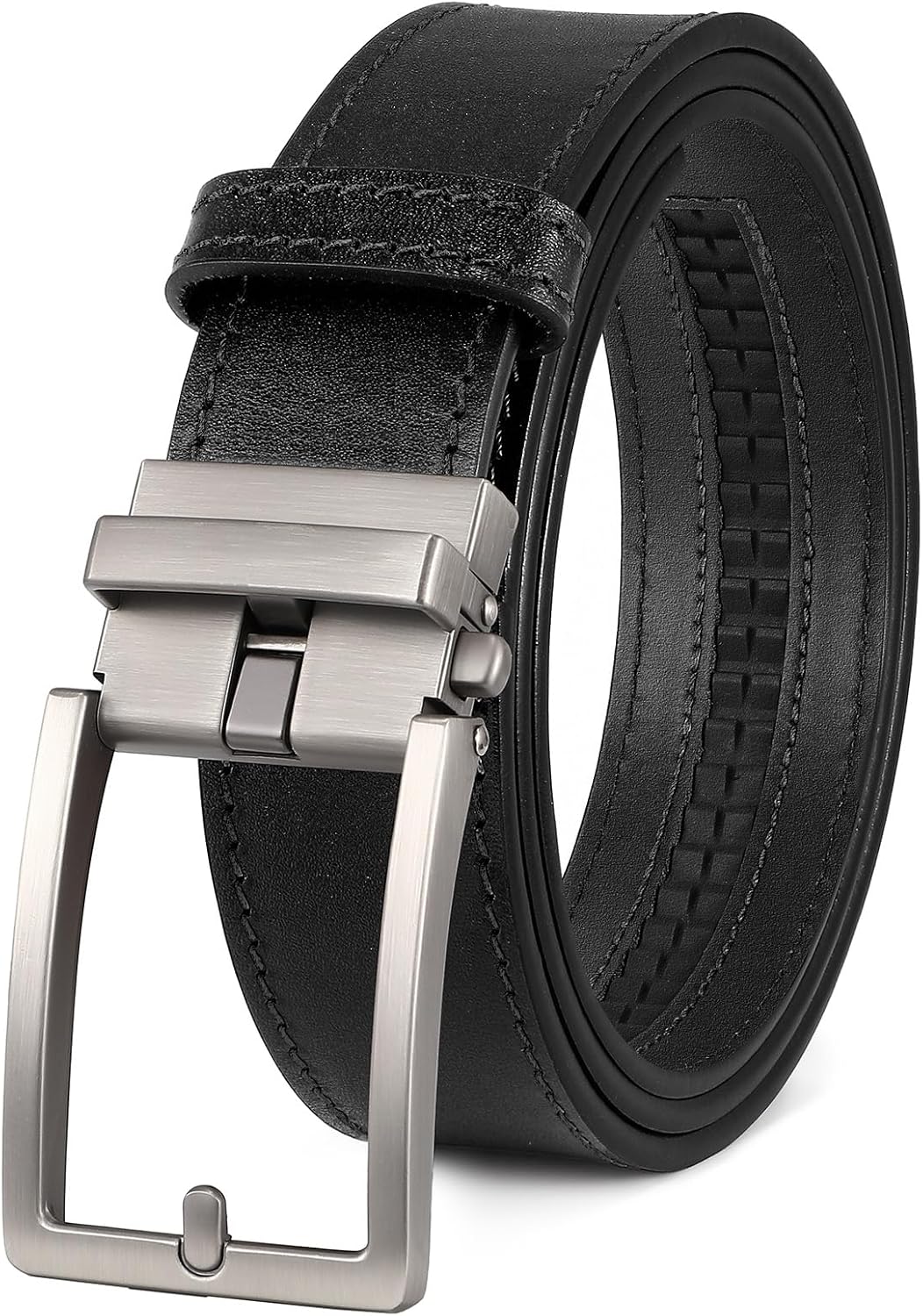 Mens Ratchet Belt, Full Grain Leather with 1 3/8" Dress Belts For Gifts