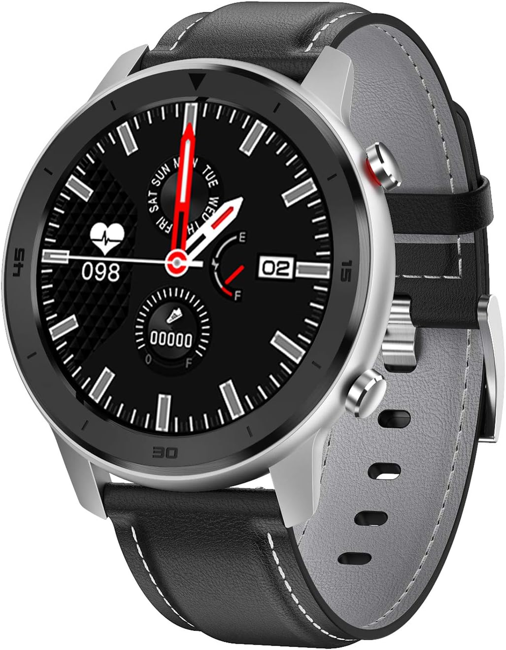 Popglory Smart Watch, IP68 Waterproof Fitness Tracker with Heart Rate Monitor, Activity Tracker,Step Counter Sleep Tracker Watch, Blood Pressure Monitor,Stopwatch Smartwatch (Silver)