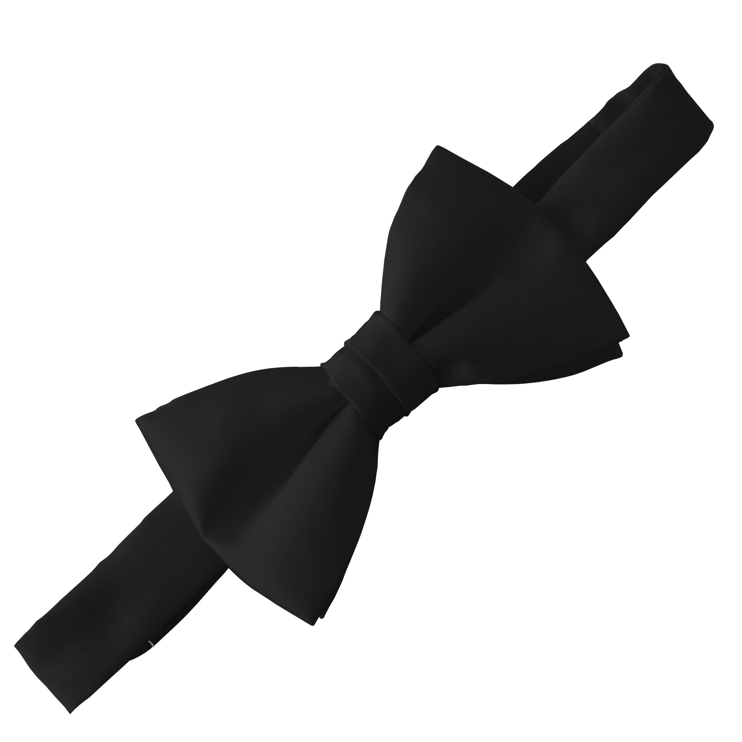 Great British Tie Club Men's Black Satin Bow Tie