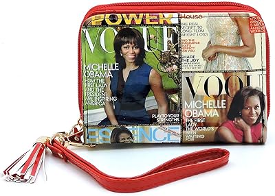 Glossy magazine cover collage crossbody bag purses clutches and wallets Michelle Obama bags (Wallet 13)