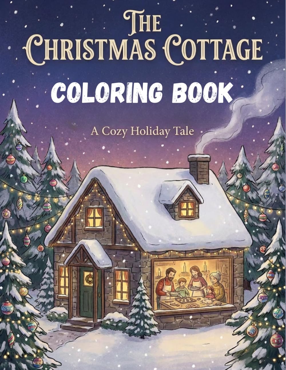 Cozy Winter: The Christmas Cottage Chronicles: A Cozy Winter Coloring Book for Adults: 60+ Stress-Relieving Designs Featuring Snowy Cabins, Festive Christmas Trees, and Heartwarming Holiday Scenes