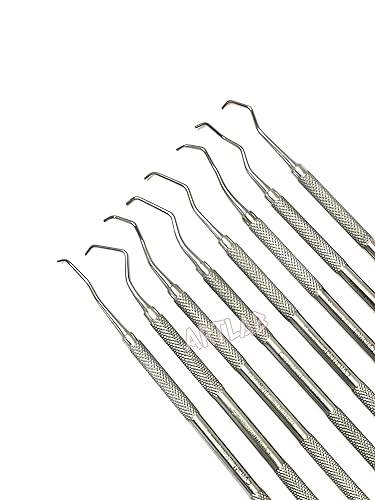 Miniatura 18 de Juego de curetas dentales de acero inoxidable alemán de alta calidad, kit de instrumentos veterinarios dentales - Curetas periodontales Gracey mango
