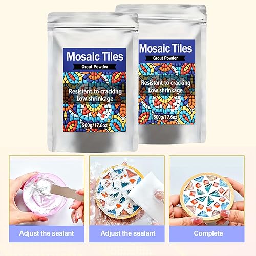 Miniatura 4 de CAMUTKRY Lechada de mosaico, herramientas de azulejos de mosaico, accesorios de mosaico, esencial para lechada hecha a mano y perfecto para