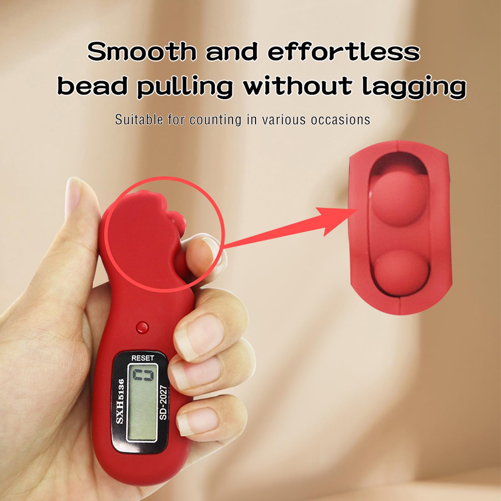 WEISUYUUS Handheld Electrical Finger Counter Digital Counter Prayer Suitable for Mindfulness Meeting Accurate Counting Outdoor Use