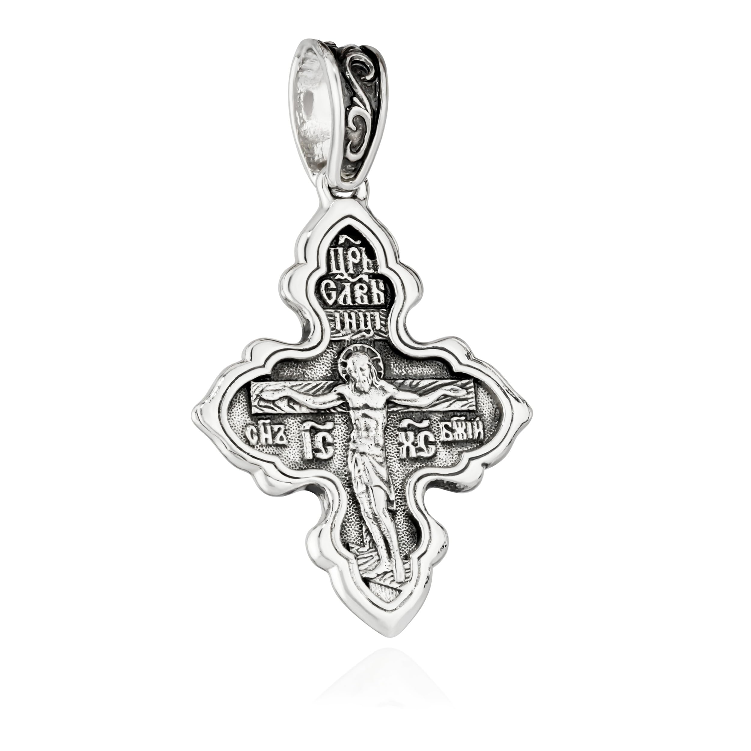 NKlaus Szczegółowa zawieszka do łańcuszka ze srebra próby 925 krucyfiks i św. Mikołaja 30,5 mm x 25,5 mm 15565, Srebro