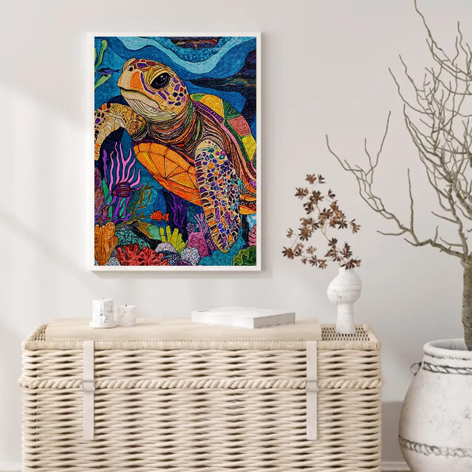 Kolor Puzzle 6000 sztuk, 5D DIY Puzzle żółw morski Puzzle 14 lat dorośli i nastolatki, układanki logiczne Relaks i inteligencja, wystrój pokoju na ścianę, prezent dla kobiet, 179 x 105 cm, model525