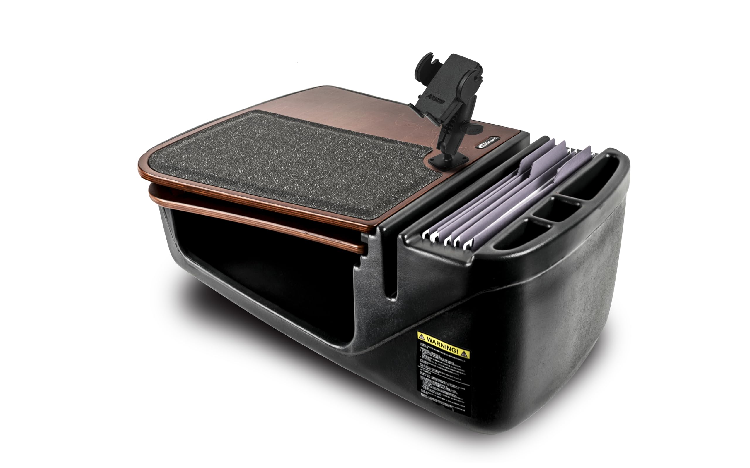 AutoExec GripMaster Car Desk for Your Vehicle Workstation and Mobile Office, Mahogany with Phone Mount
