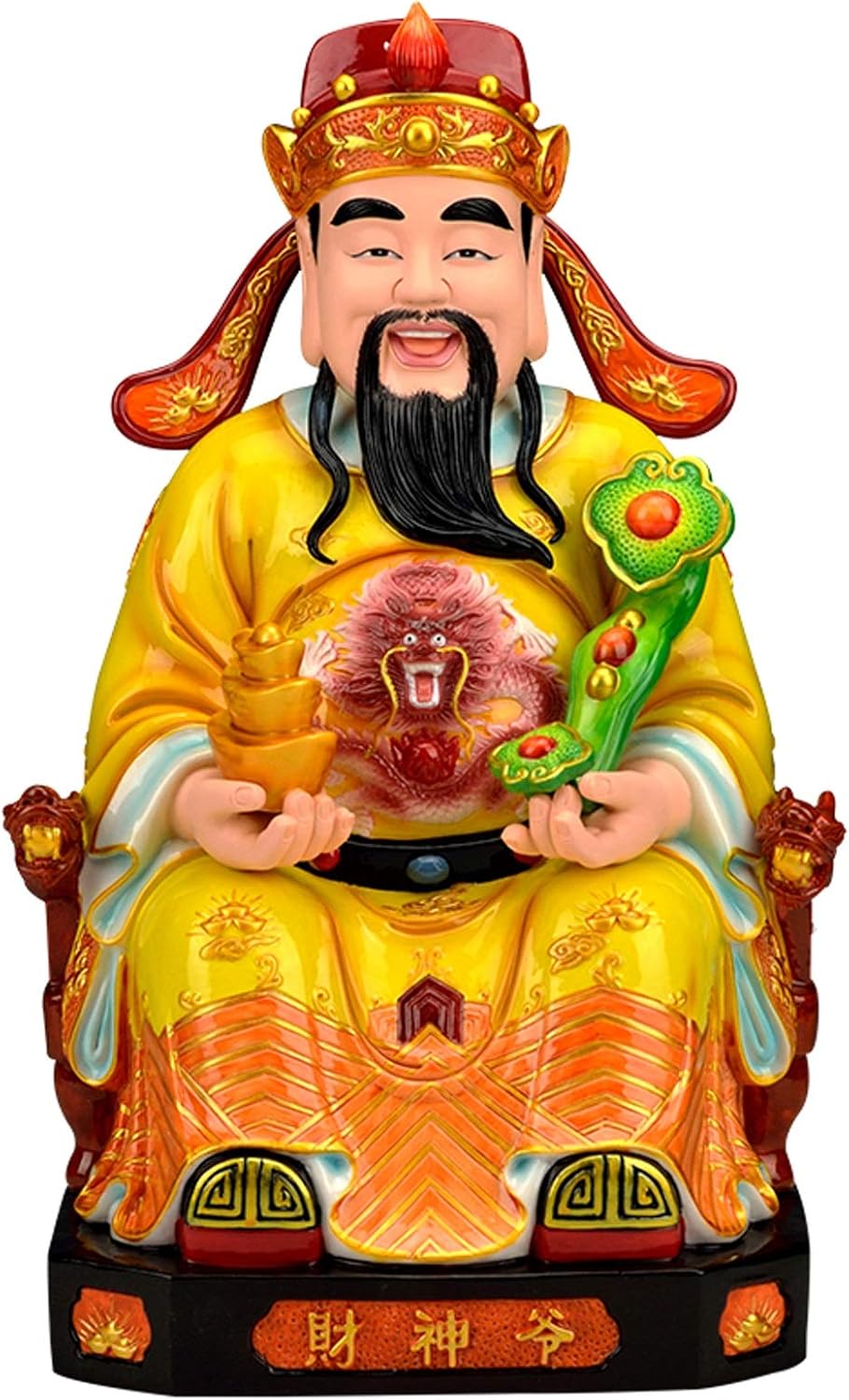 Feng Shui Statues Wencaishen, God Of Fortune,Feng Shui Gift God of Wealth Statues Decoration for