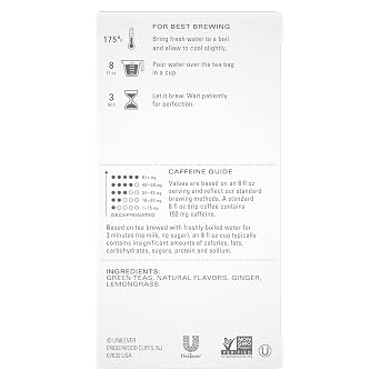 TAZO Tea Bags, Green Tea, Green Ginger, 20 Count (Pack of 6)