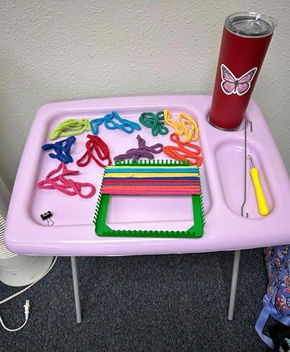 Miniatura 4 de Mesa plegable para TV (juego de 2), lavanda pastel, 17 x 22 x 26 pulgadas, bandejas glamping portátiles para interiores y exteriores con espacio