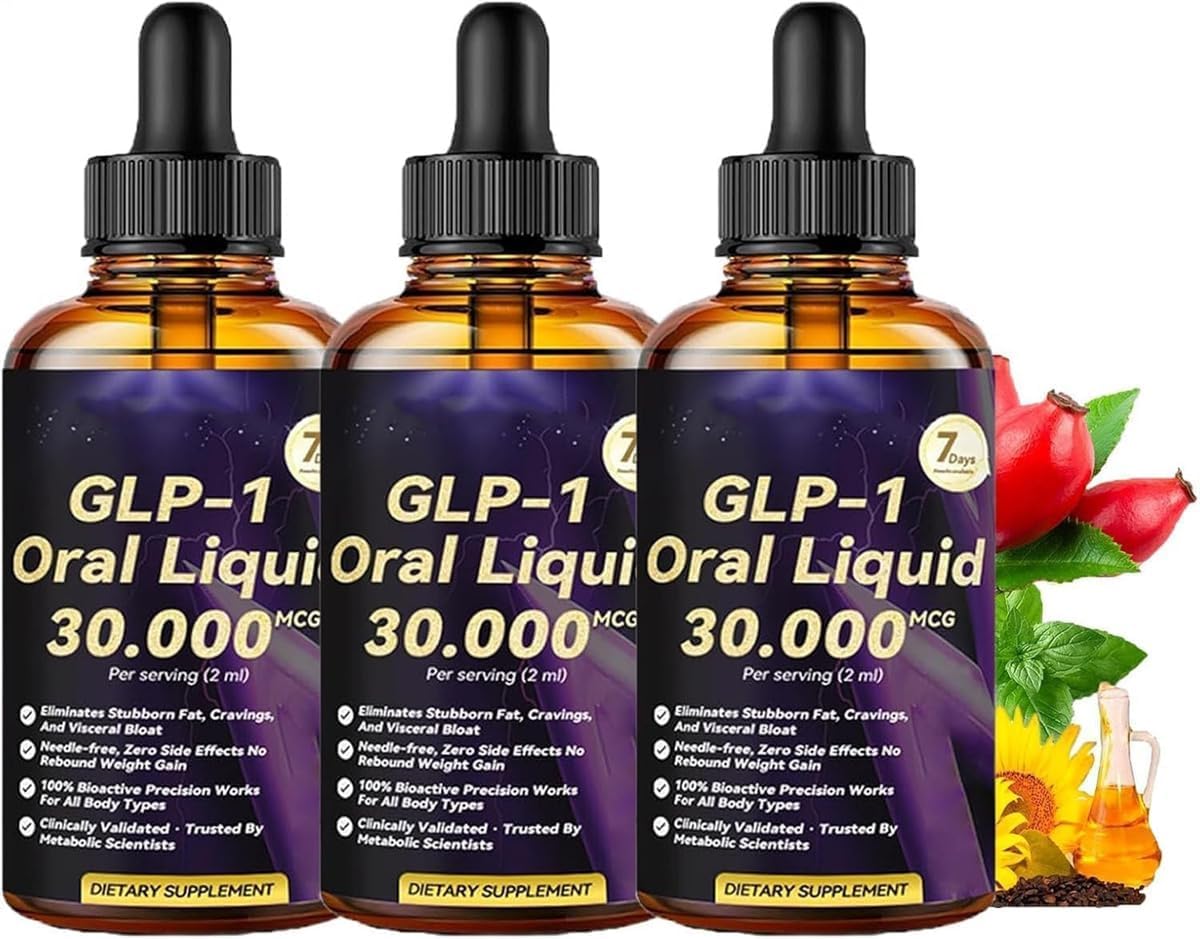 Dormoran GLP-1 Oral Liquid, GLP-1 Slimming Drops for Weight Loss, Dormoran GLP 1 Peptide Complex Serums, Natural Plant Extract GLP 1 Supplements Concentrate, Refreshing & Mild Slimming Drops (3)