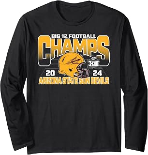 Arizona State Sun Devils Big 12 Champs 2024 Football Helmet Long Sleeve T-Shirt