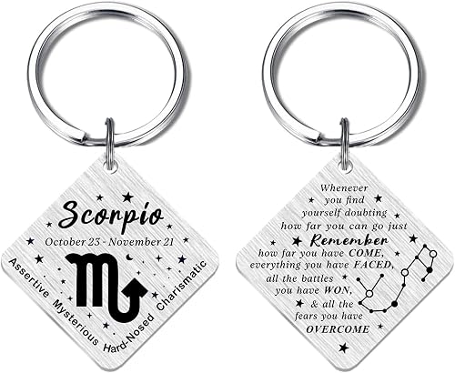 Fetiger Scorpio Zodiac Gifts for Women Men, Scorpio Zodiac Keychain, Zodiac Scor