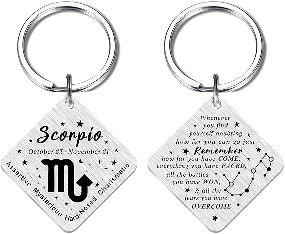 Christmas Zodiac Gifts for Women Men, Zodiac Sign Horoscope Keychain, 12 Zodiac Constellation Gifts for Friend Family