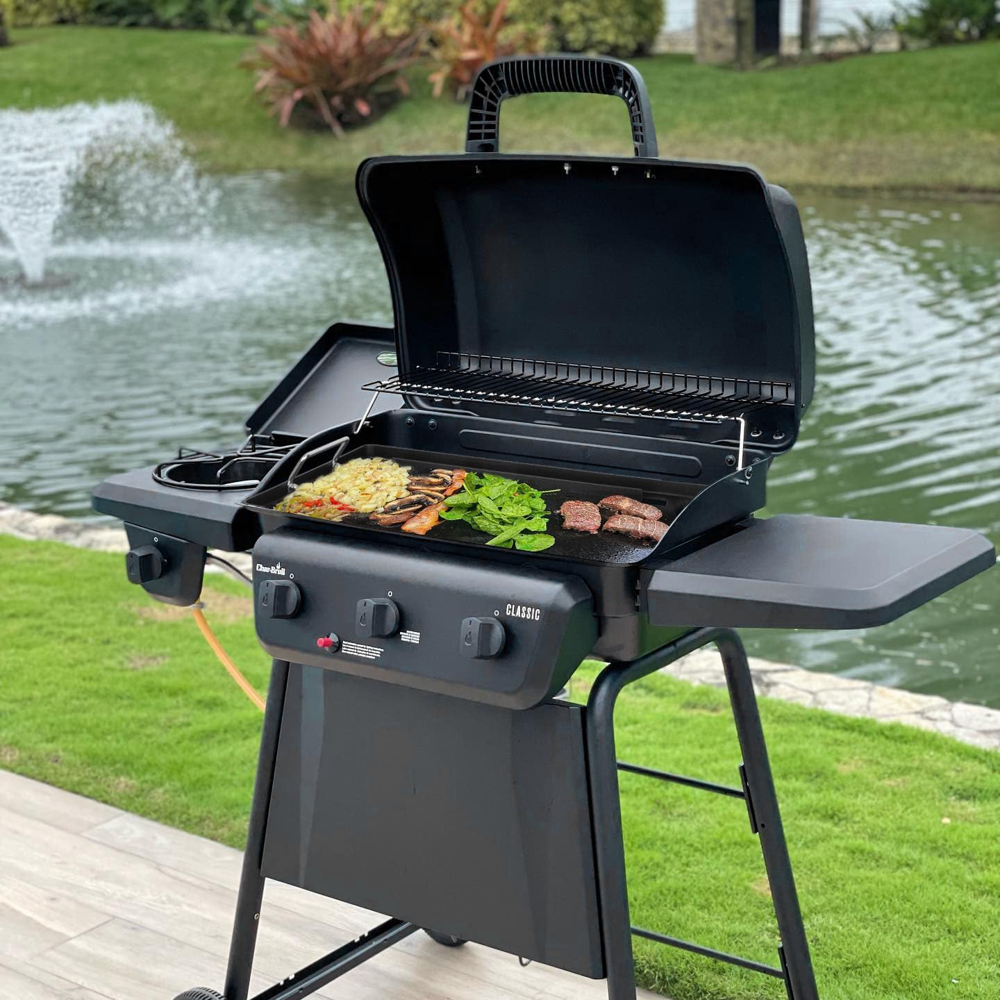 Full-Size Griddle Inserts for Charbroil Classic 360 3 Burner Gas Grill 463742418 463773817 463773917, Flat Top Grill Griddle for Charbroil American Gourmet Classic Series 465735621 463773717