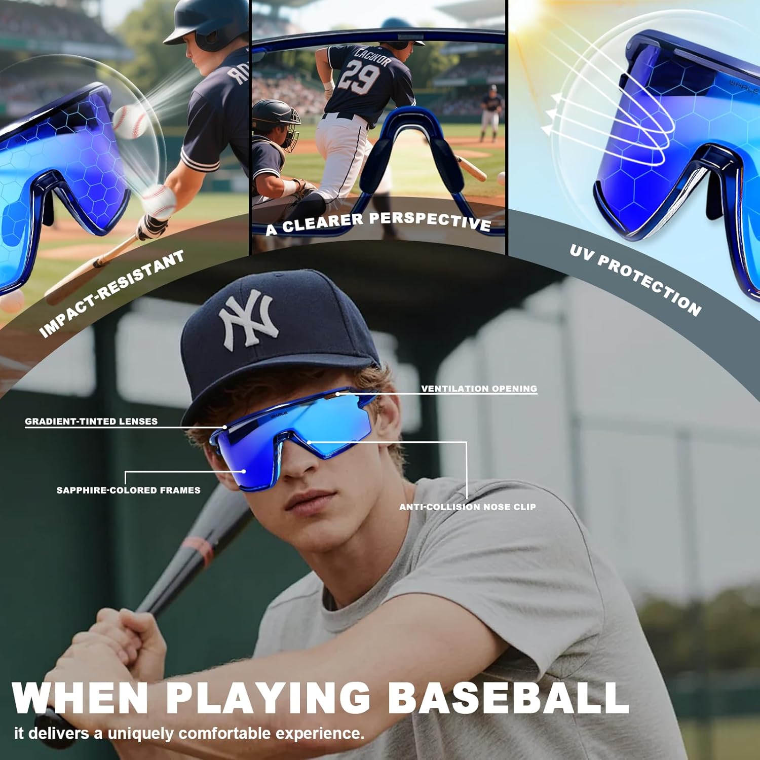 Whale Polarised Sports Sunglasses with UV400 Protection - Unisex Suitable for running, cycling, driving, fishing and baseball - Image 6