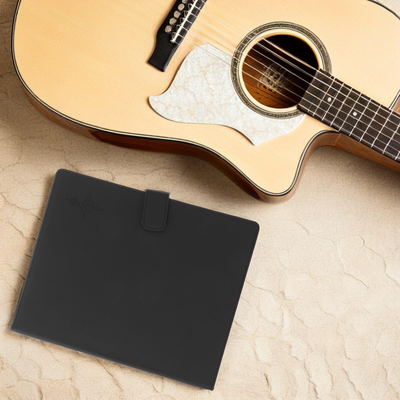 Toddmomy Carpeta de Partituras de Cuero Sintético Negro, 9 Anillas Aplicables con Numeración de Páginas, Organizador para Músicos, Compatible con Piano y Guitarra, para 30 Hojas Interiores
