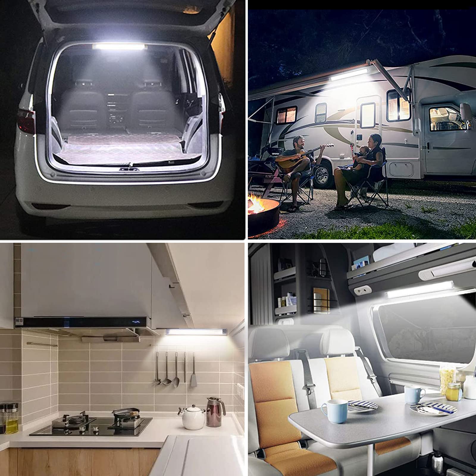 Lampa LED 12 V, do przyczepy kempingowej, 120 diod LED, z bardzo dużym przełącznikiem, 6000 K, białe oświetlenie wnętrza samochodu, vana, busa, kampera, łodzi, kuchni, łazienki, baru