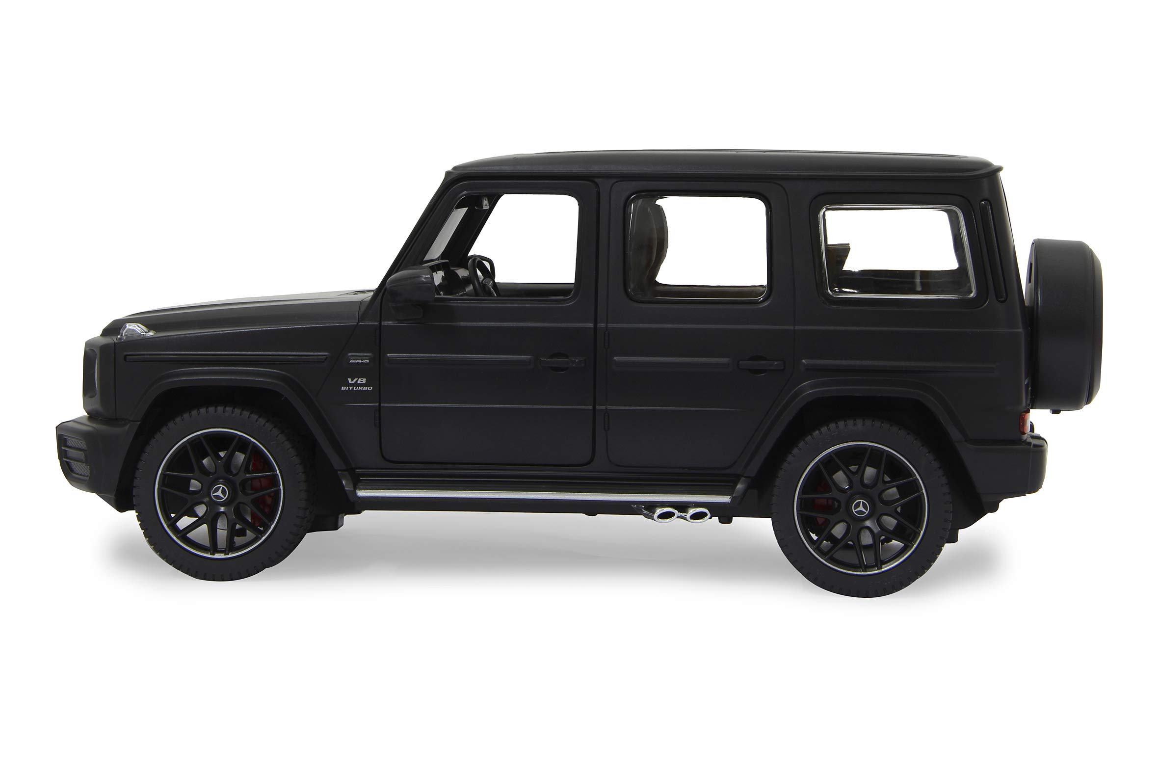 JAMARA 405176 – Mercedes AMG G63 1:14 2,4 GHz – oficjalnie licencjonowany, do 1 godziny jazdy przy ok. 11 km/h, idealnie odwzorowane szczegóły, wysoka jakość wykonania, czarny