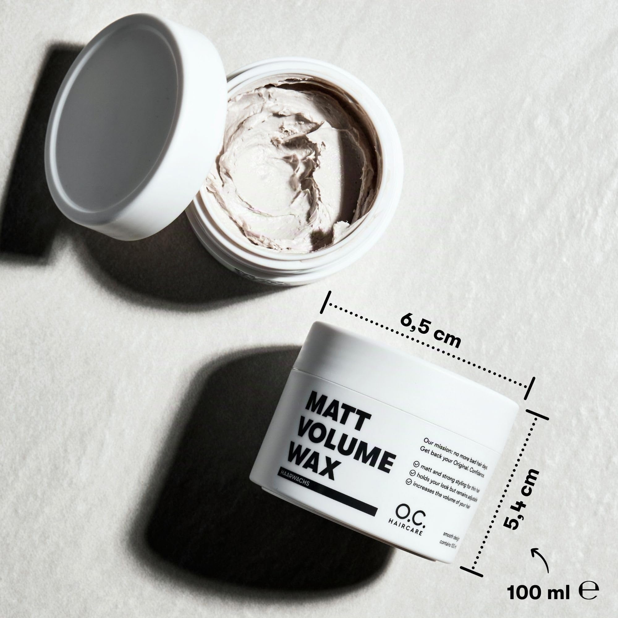 O.C. HAIRCARE Matt Volume Wax - Cera para cabello fino (100 ml, con estructura mate, 100 % vegana, fabricada en Alemania)