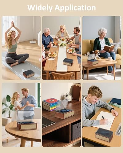 Miniatura 7 de G Keni Boombox reproductor de CD retro, altavoces de alta fidelidad duales con entrada y salida Bluetooth, reproductor de CD portátil con batería de