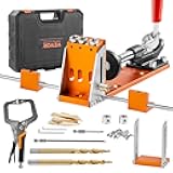Pocket Hole Jig Kit, 34 Pcs Pocket Hole Jig System with 11
