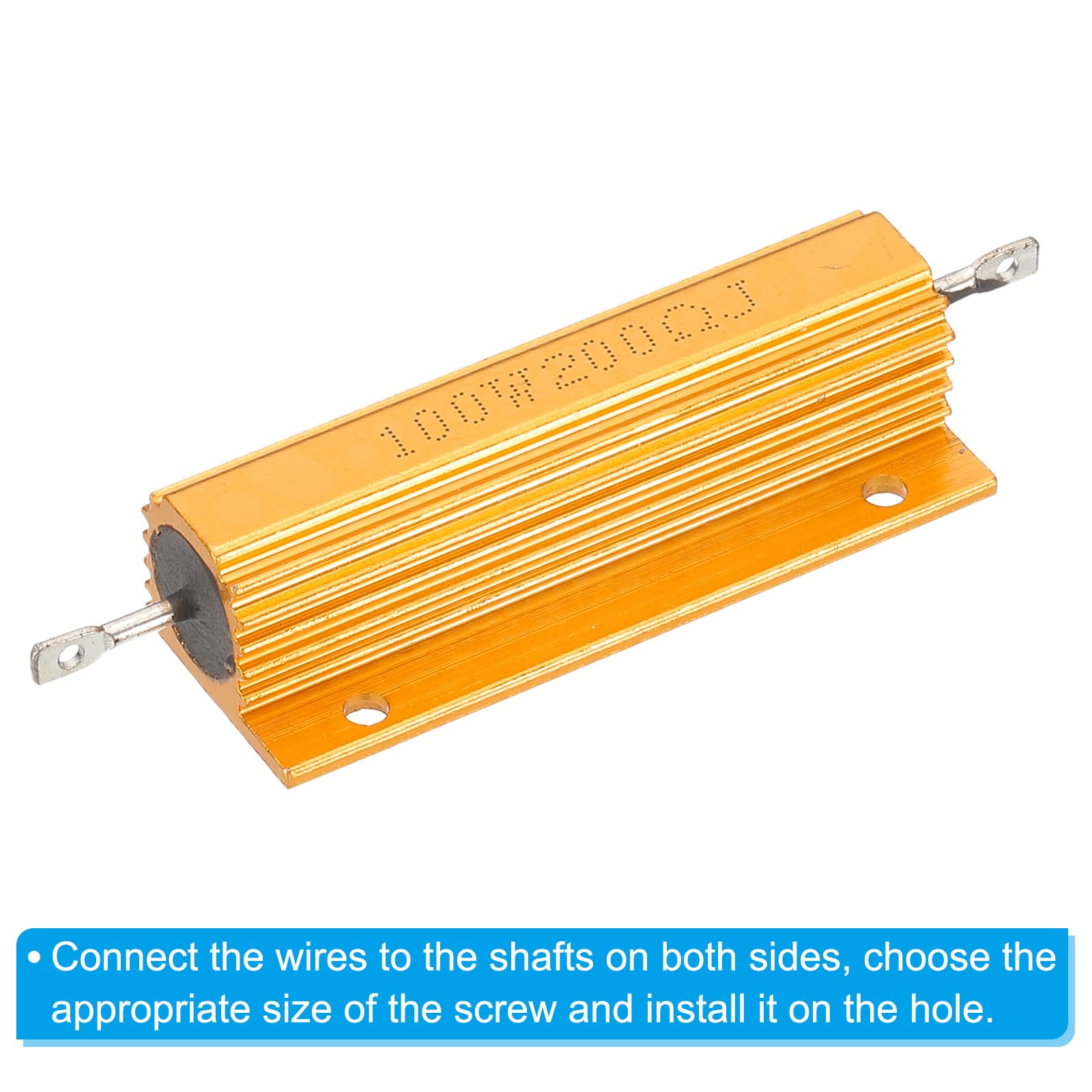 4x 100W 8Ohm Aluminium-Widerstand (5% Toleranz) Mit Kühlrippen – Chassismontage Per Schraube – Für Audio, Wechselrichter & Industrie