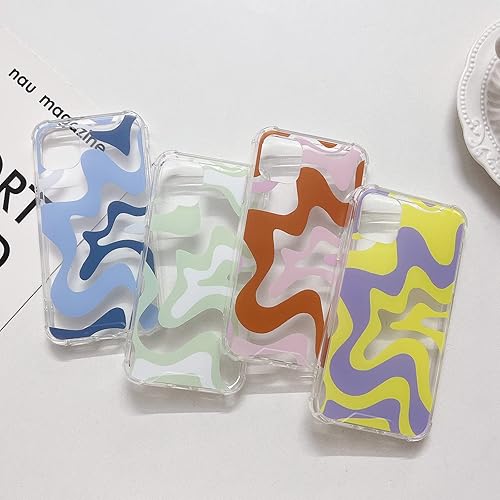 Miniatura 6 de Ginkgonut Funda compatible con iPhone 15 Pro, diseño ondulado simple y simple para mujeres y niñas, funda de TPU suave + protección de policarbonato